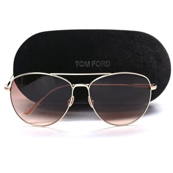 TF13. Tom Ford Titanium Milla Aviator Sunglasses TF784 Gold - Picture 8 of 8
